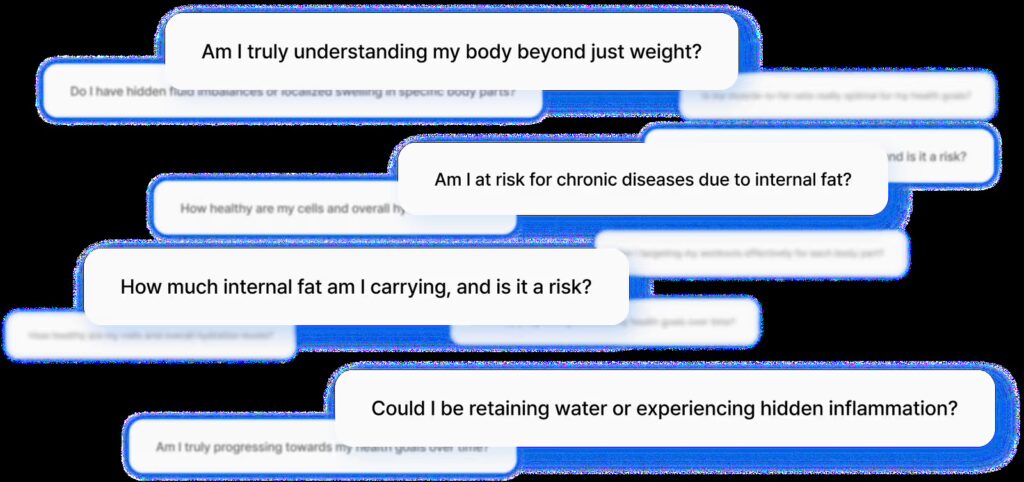 Integrative Health questions focused on understanding body composition, inflammation, and overall wellness