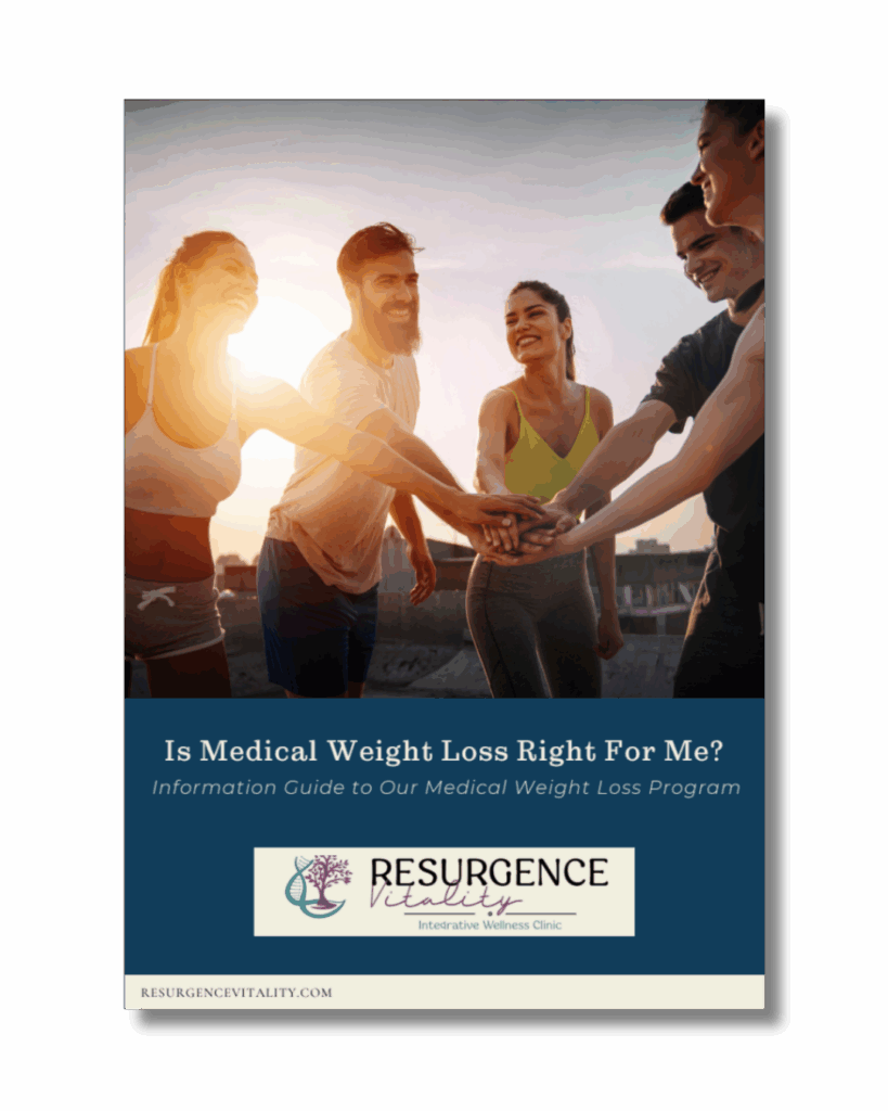 The cover of a medical weight loss PDF on a mustard yellow background.